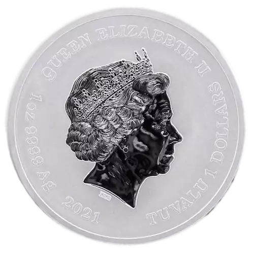 2021 Tuvalu 1 oz Silver Gods of Olympus Poseidon BU Coin (In Capsule) (3)