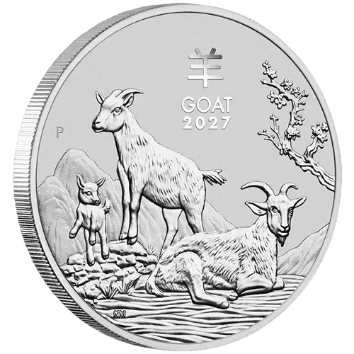2027 2 oz Australian Perth Mint Silver Lunar Series III: Year of the Goat
