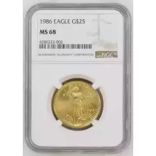 Gold Bullion-Gold Eagles--$25 Gold Eagle 1/2 oz -Gold- 25 Dollar