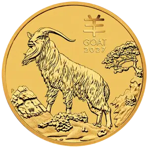 2027 1/20 oz Australian Perth Mint Gold Lunar Series III: Year of the Goat